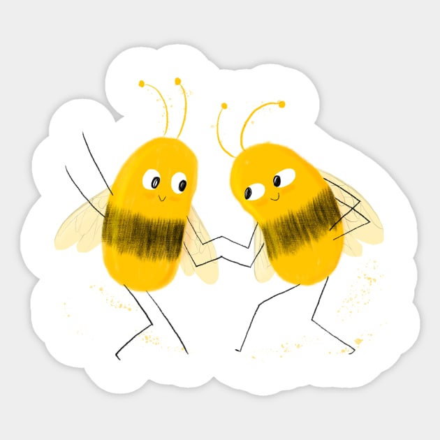 Dancing Bees Sticker by Everything Violet